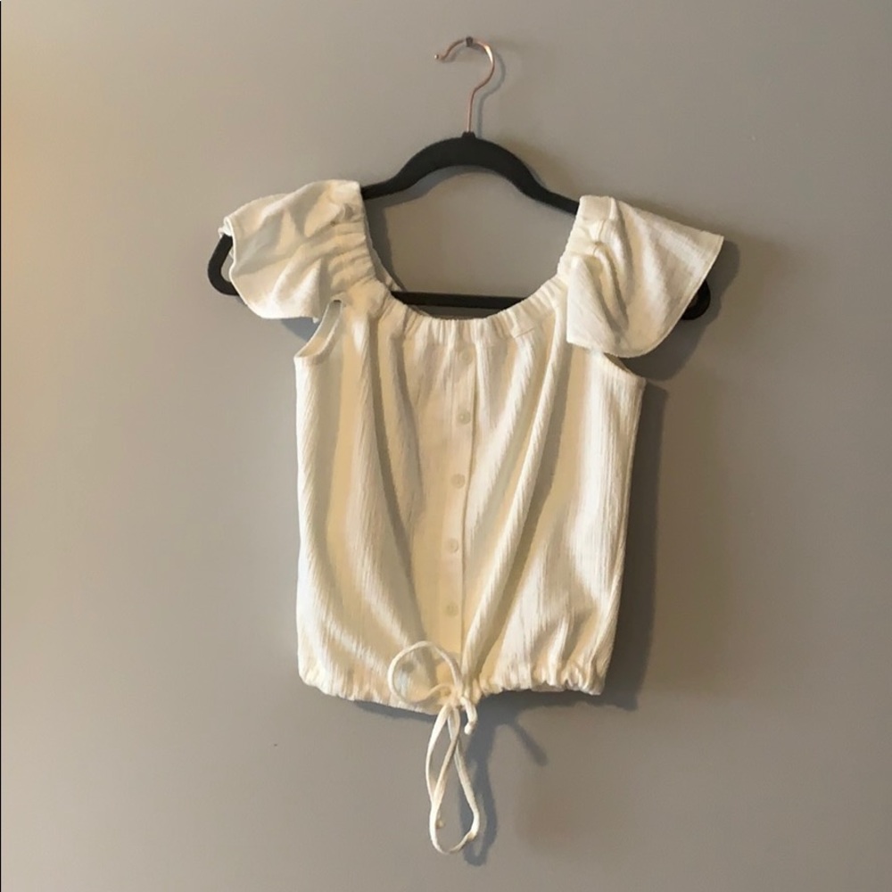 Texture and Thread Off the Shoulder Top